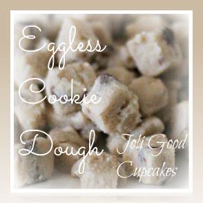 I love raw cookie dough. It is so bad for me to eat it, but it is so delicious! Here is a recipe for Eggless Cookie Dough that is just as tasty with out the risk of salmonella poisoning. | lookingjoligood.woordpress.com