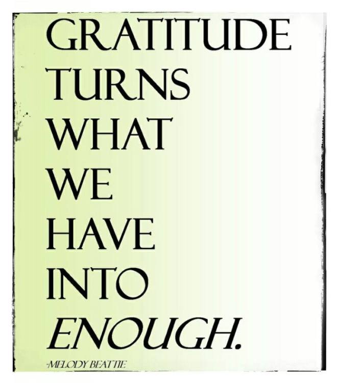Gratitude turns what we have into enough | lookingjoligood.woordpress.com