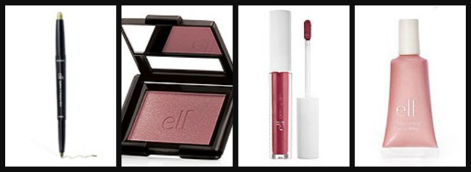 e.l.f. Studio Eyeliner & Shadow Stick e.l.f. Studio Blush e.l.f. Essential EX-tra Lip Gloss e.l.f. Essential Shimmering Facial Whip