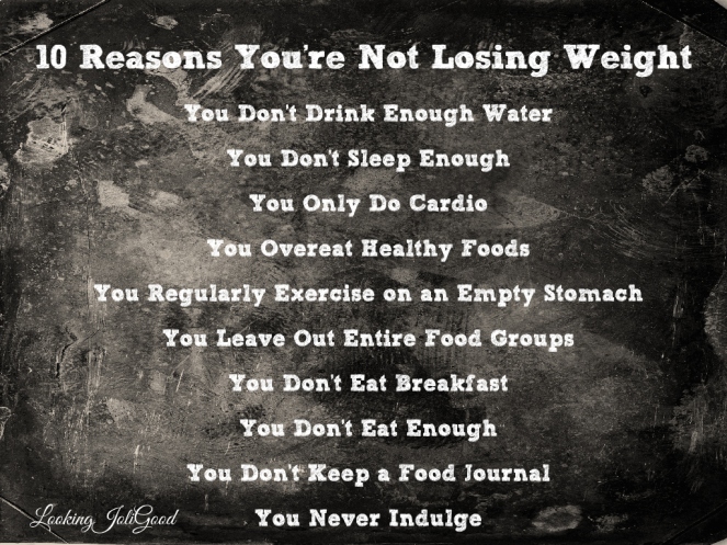 10 reasons you are not losing weight | lookingjoligood.wordpress.com