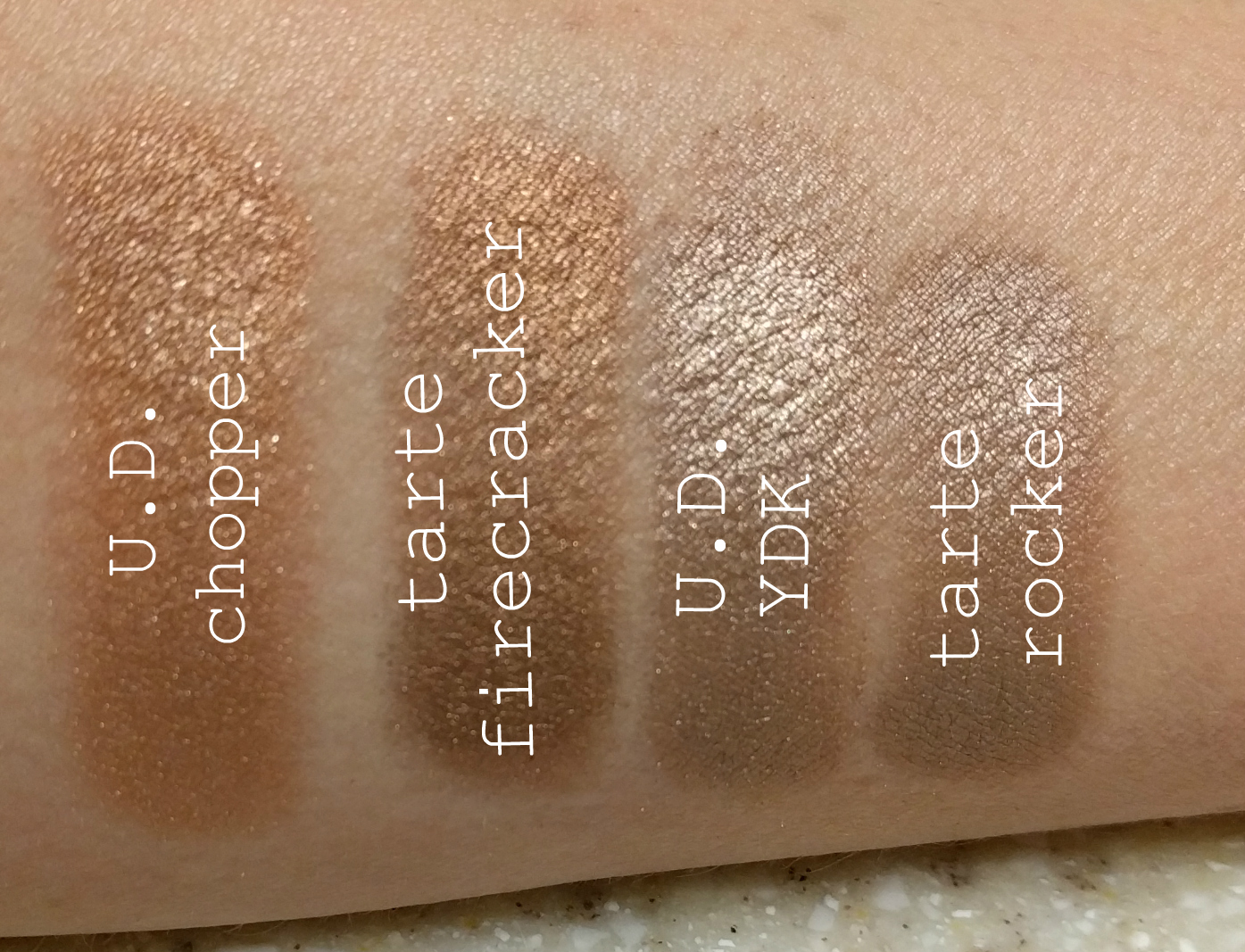 similar swatches tartlette in bloom palette and Naked 2 | lookingjoligood.wordpress.com