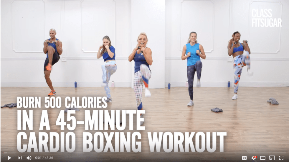 No Gym? No Problem! #8 Popsugar Fitness 500 Calorie Burn 45-Minute Kick Boxing Workout | lookingjoligood.blog