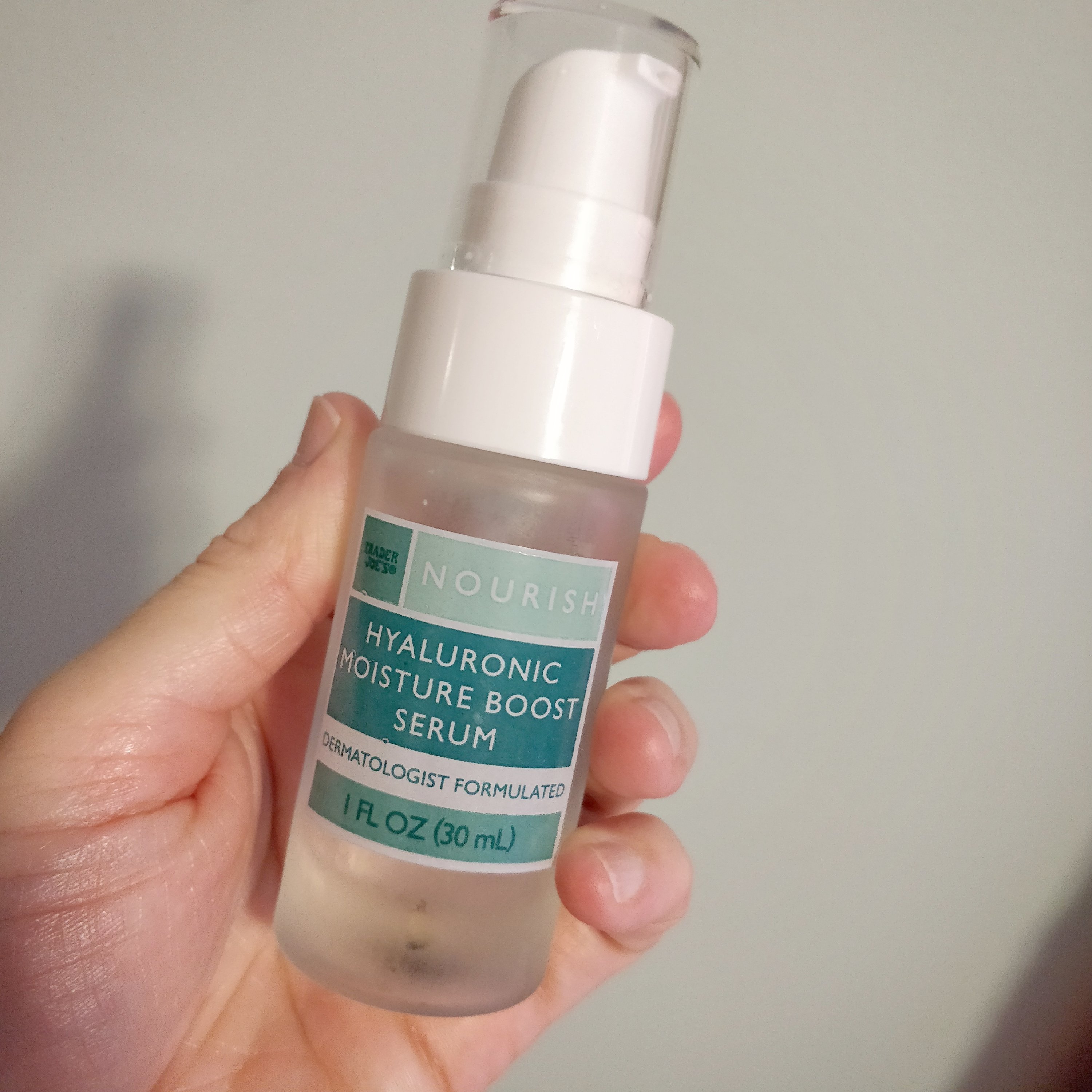hyaluronic moisture boost serum from Trader Joes | lookingjoligood.blog