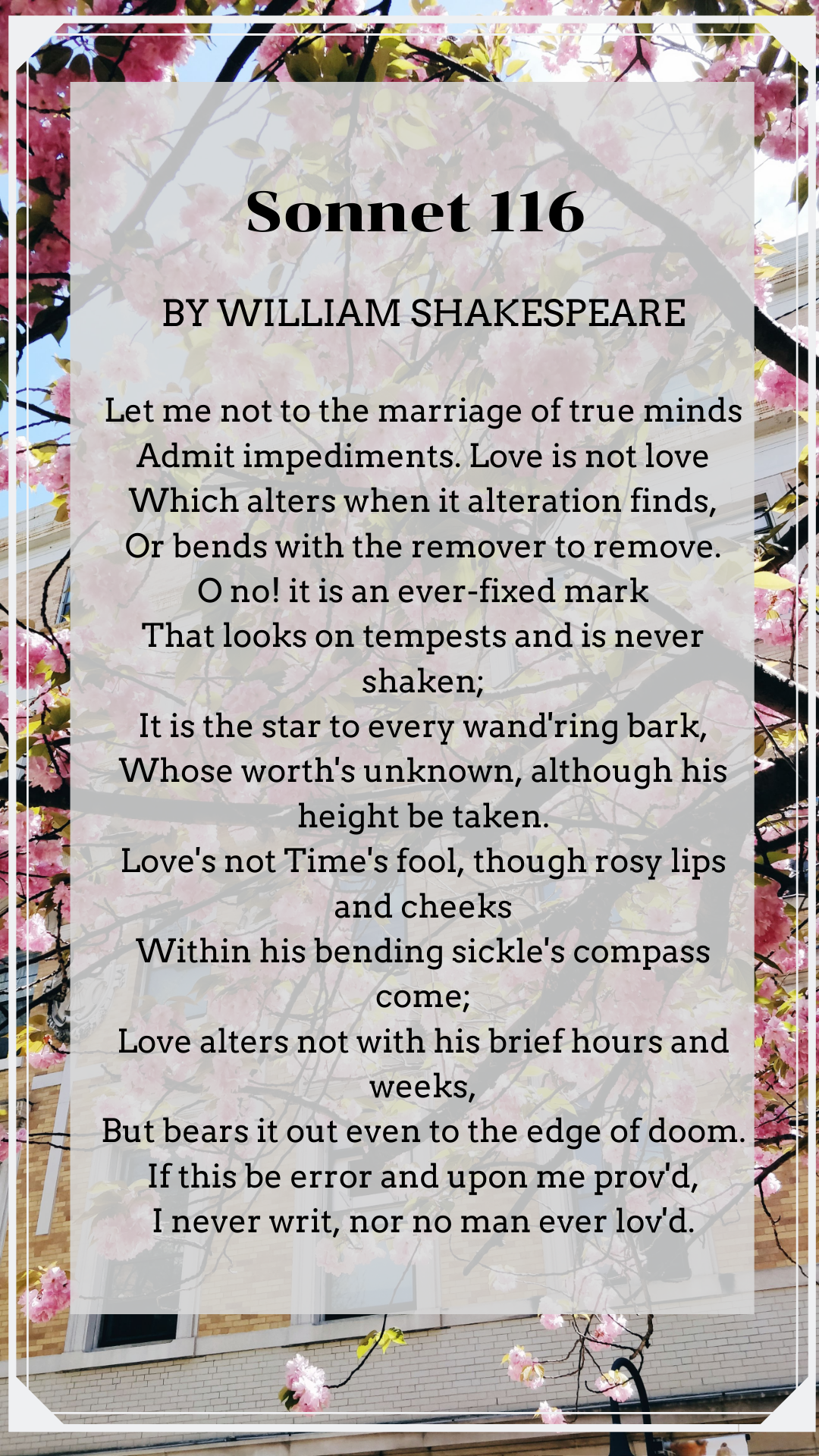 Sonnet 116 | lookingjoligood.blog