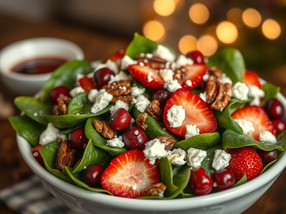 Winter Berry Spinach Salad | lookingjoligood.blog